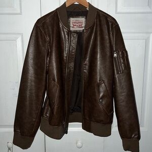 Levi Leather Bomber Jacket